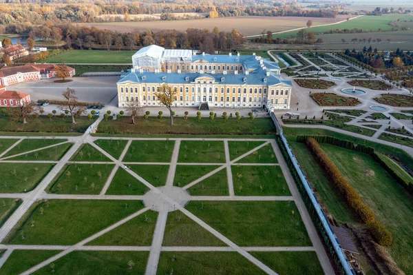 Aerial Landscape Rundale Palace Park Captured Pilsrundale Latvia — Stock Photo, Image