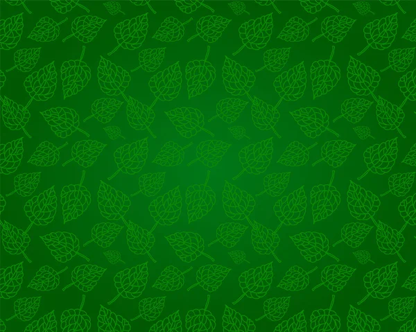 Seamless leafs green pattern, vector — Stock Vector
