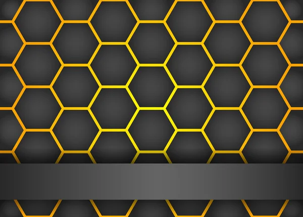 Moderna svart bakgrund med hexagon — Stock vektor