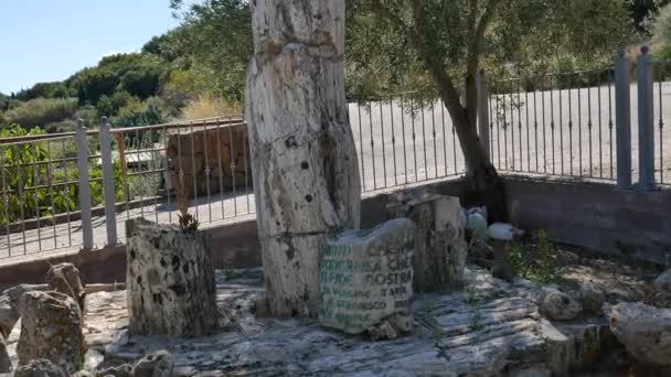 撒丁岛北部布尔齐市古老的撒丁岛村庄，有小巷 — 图库视频影像