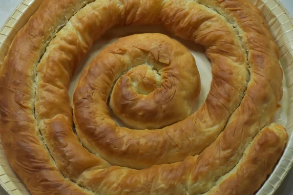 Cozinha Nacional Búlgara Banicza Com Brynza Rollini Com Queijo Brynza — Fotografia de Stock