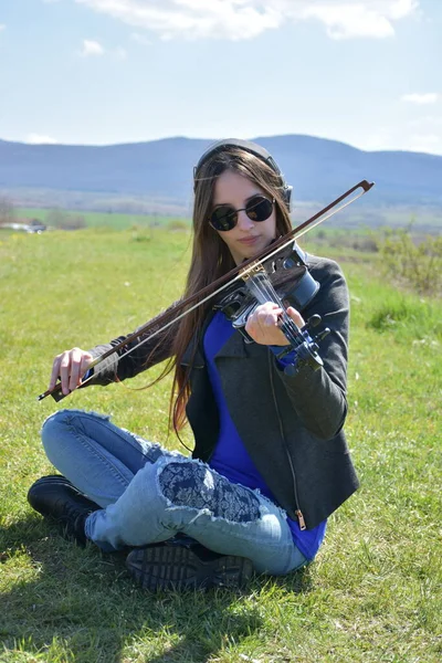 Meninas Com Óculos Violino — Fotografia de Stock