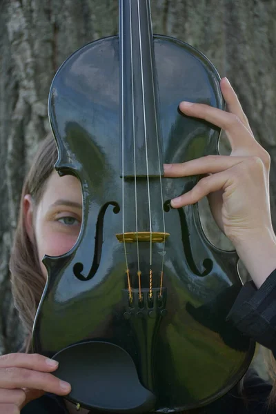 Black Violin Eyes Face — Stock Photo, Image