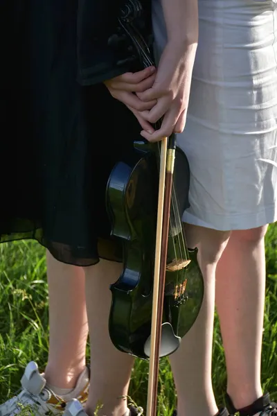 Black Violin Bow Hand — Stock Photo, Image