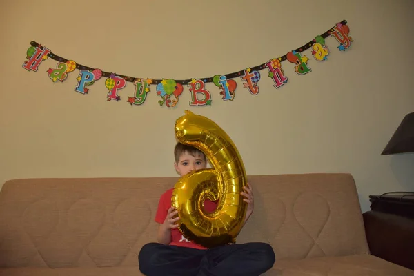 Aniversário Bebê Número Seis — Fotografia de Stock