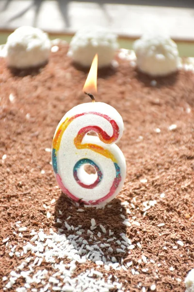 Number Six Cake — Stock Photo, Image