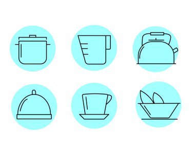 Beyaz arkaplan üzerindeki gereçler çizimi,