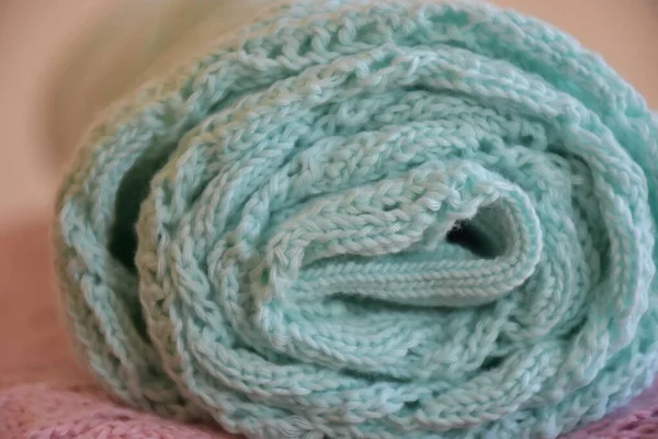 Knitted Fabric Blanket Background — Fotografia de Stock