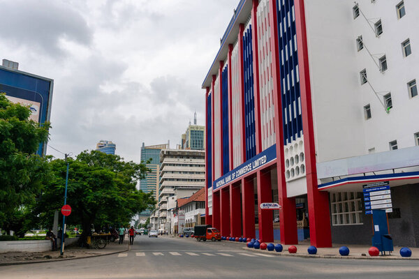 DAR ES SALAAM, TANZANIA - JANUARY 2020: Streets of Dar es Salaam. Tanzania. Eastern Africa