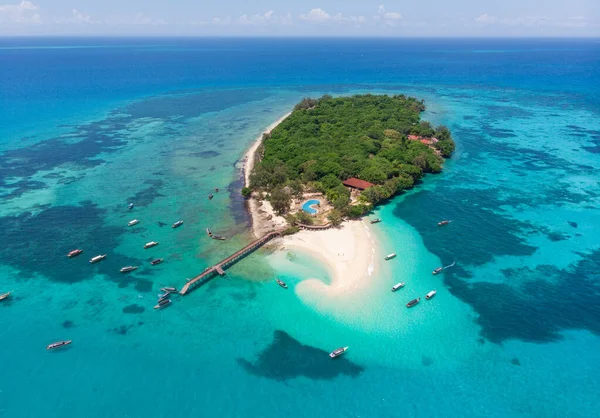 Playa de Zanzíbar Vista aérea de la isla prisión. — Foto de Stock