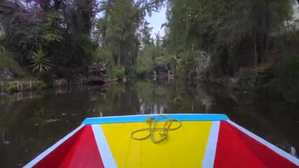 Timelapse de Canal Tour sur le bateau coloré à Xochimilco. Mexico CDMX, Mexique — Video
