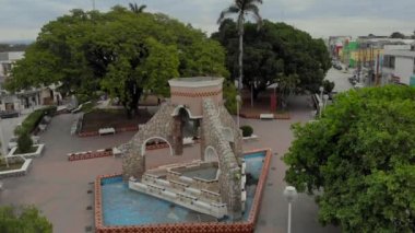 Ciudad de Valle City, Central Park, San Luis Potosi, Meksika, Drone shot, Bulutlu hava
