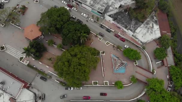 Ciudad de Valle City, Central Park, San Luis Potosi, Mexico, Drone Shot, Cloudy weather — 图库视频影像