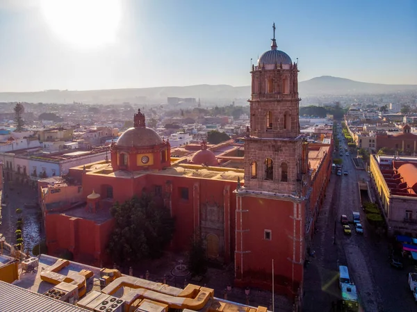 Flygfoto Över Queretaro City Mexiko Drone Foto Morgonen Centrum — Stockfoto