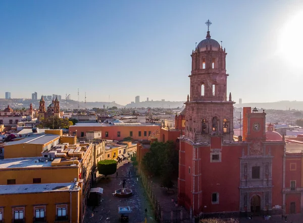 Uma Vista Aérea Cidade Queretaro México Drone Foto Parte Manhã — Fotografia de Stock