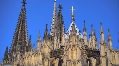 Köln, Almanya, Ünlü Katedral, Alman Katolikliği Anıtı ve Gotik Mimari. Yüksek kalite 4k görüntü