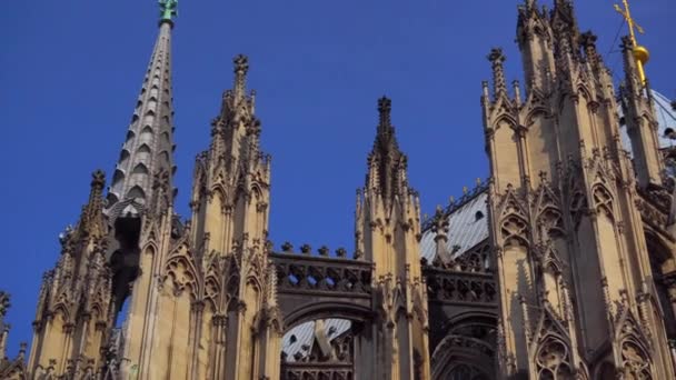 Köln Tyskland Den Berömda Katedralen Monument Tysk Katolicism Och Gotisk — Stockvideo