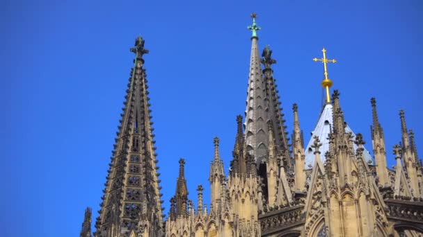Köln Tyskland Den Berömda Katedralen Monument Tysk Katolicism Och Gotisk — Stockvideo