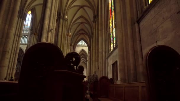 Cologne Germany Famous Cathedral Monument German Catholicism Gothic Architecture High — Stock Video