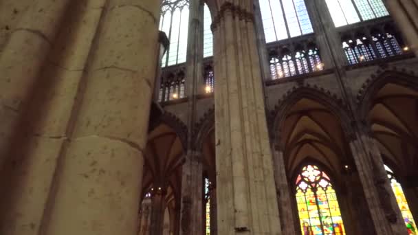 Cologne Germany Famous Cathedral Monument German Catholicism Gothic Architecture High — Stock Video