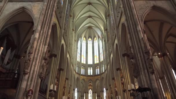 Cologne Germany Famous Cathedral Monument German Catholicism Gothic Architecture High — Stock Video