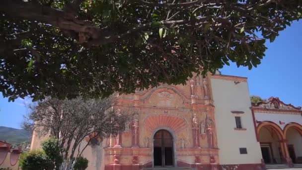 Hladký Gimbal Snímek Starobylého Kostela Jalpan Serra Queretaro Mexiko Franciscan — Stock video