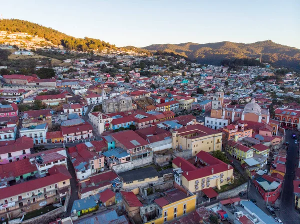 Vista Aérea Uma Igreja Real Del Monte México Foto Alta — Fotografia de Stock