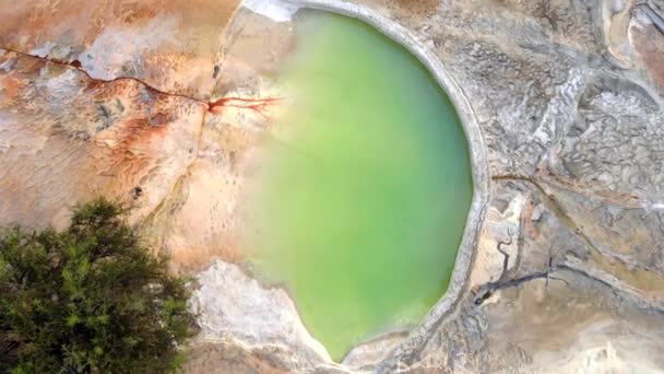 Drone Aéreo Tiro Cachoeira Natural Petrificada Hierve Água México Oaxaca — Vídeo de Stock