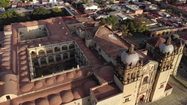 Aerial Shot Cathedral Templo Santo Domingo Guzman Baroque Ecclesiastical Building — Stock Video