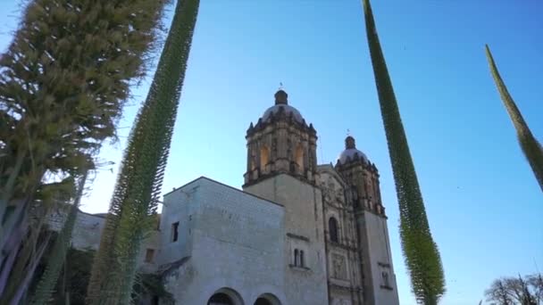 Templo Santo Domingo Guzman Csúszkája Oaxaca Belvárosában Dawn Reggeli Gimbal — Stock videók