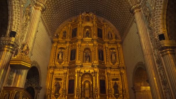 Gimbal Shot Reach Interior Santo Domingo Guzman Templo Cathedral Church — Stock Video