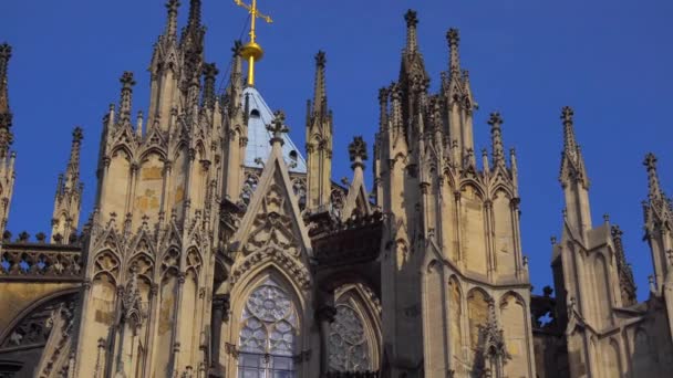 Köln Tyskland Den Berömda Katedralen Monument Tysk Katolicism Och Gotisk — Stockvideo