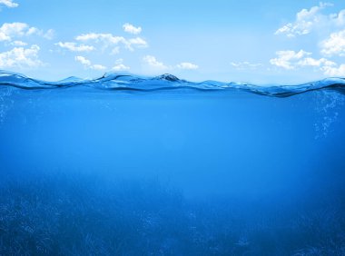 suyun altında ve üstünde ayrıntı