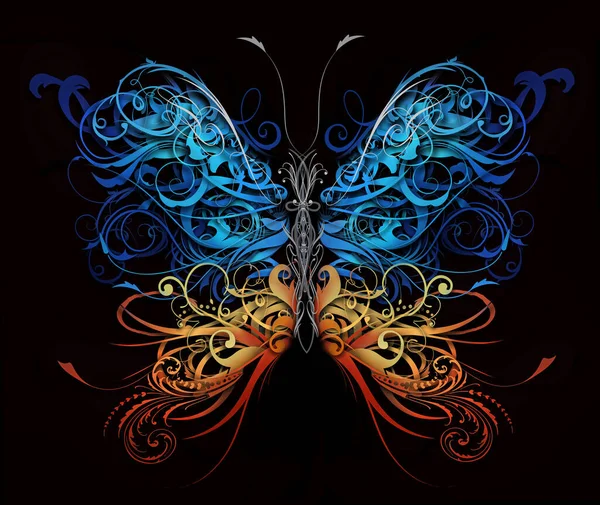 Kelebek soyut şekillerden oluşur.