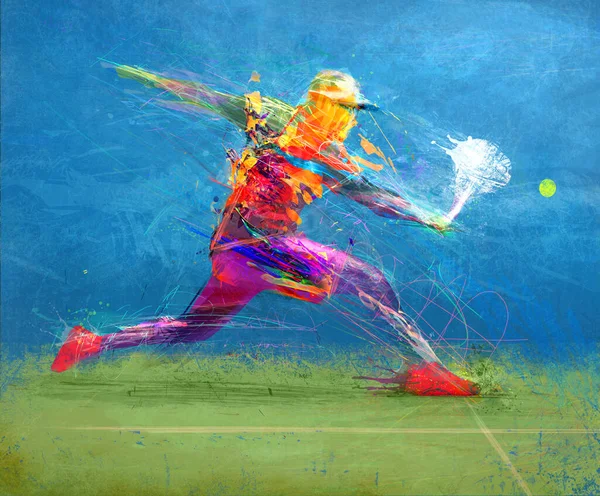 Abstract Colorfull Tennis Player — Foto de Stock