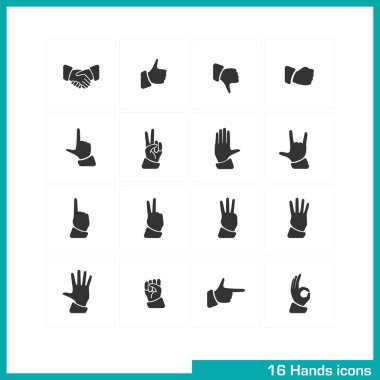 Hands gestures icon set. clipart