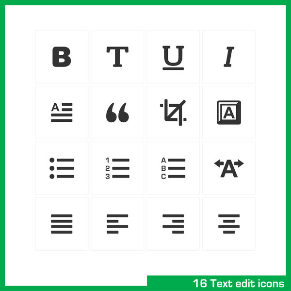 Text edit icon set.