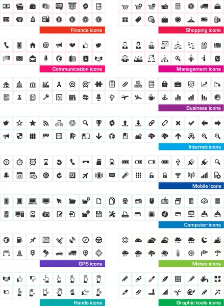 büyük simge seti. Finans, alışveriş, iletişim