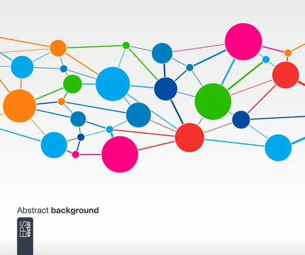 Abstrakte bunte Hintergrund mit Linien und Kreisen — Stockvektor