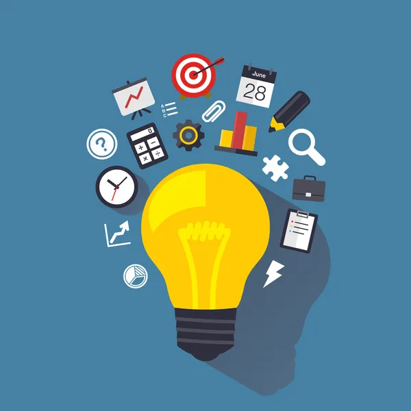 ampul ile düz simgeler