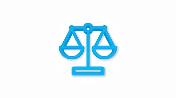 Adalet ve hukuk sembolü, 3D ölçekli gerçekçi çizgi simgesi. vektör illüstrasyonu — Stok Vektör
