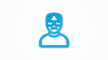 Büyükbaba Avatar, yaşlı adam 3 boyutlu gerçekçi çizgi ikonu. vektör illüstrasyonu