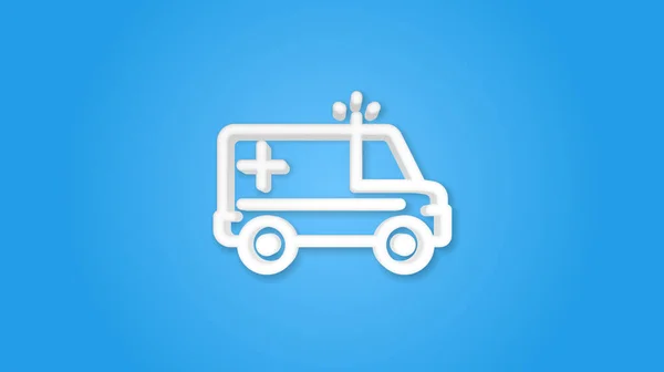Ασθενοφόρο, ιατρικό αυτοκίνητο 3d ρεαλιστική γραμμή εικονίδιο. εικονογράφηση διανύσματος — Διανυσματικό Αρχείο