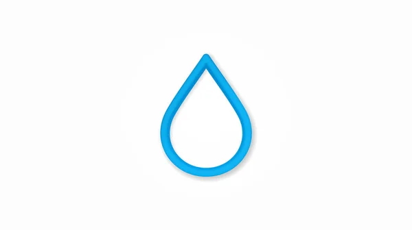 Kropla wody 3d realistyczna ikona linii. ilustracja wektora — Wektor stockowy