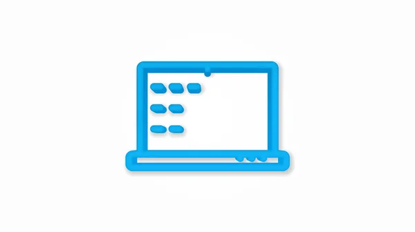 Computer portatile, notebook 3d icona realistica linea. illustrazione vettoriale — Vettoriale Stock