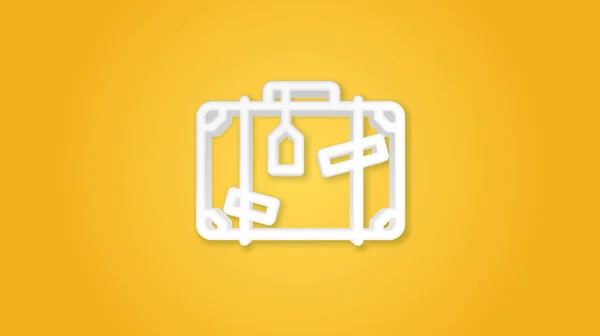 Bagaż, walizka, naklejki na torbę podróżną 3d realistyczna ikona linii. ilustracja wektora — Wektor stockowy