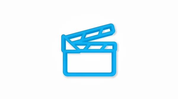 Film clapperboard 3d icona linea realistica. illustrazione vettoriale — Vettoriale Stock