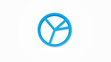 Grafik çizelgesi, turta diyagramı gerçekçi simge. 3d çizgi vektör illüstrasyonu. Üst görünüm