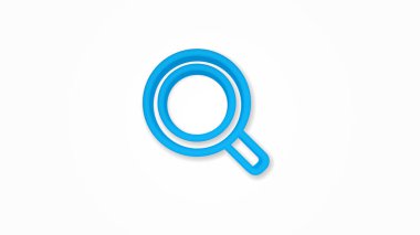 Arama, büyüteç gerçekçi ikon. 3d çizgi vektör illüstrasyonu. Üst görünüm