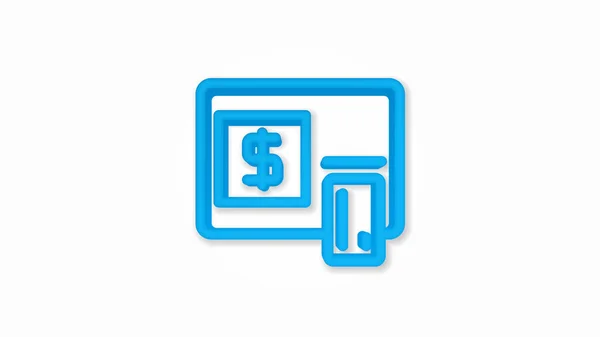 Cajero automático, banca, efectivo en dólares, dinero de la tarjeta, el icono de finanzas realistas. 3d línea vector ilustración. Vista superior — Vector de stock